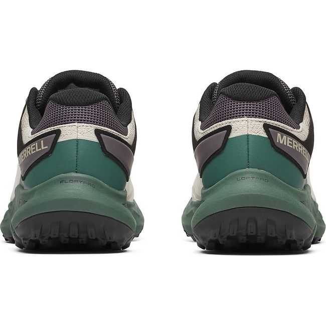 Heels of Men&#39;s Merrell Nova 4 Trail Running Shoes in Greige grey and green
