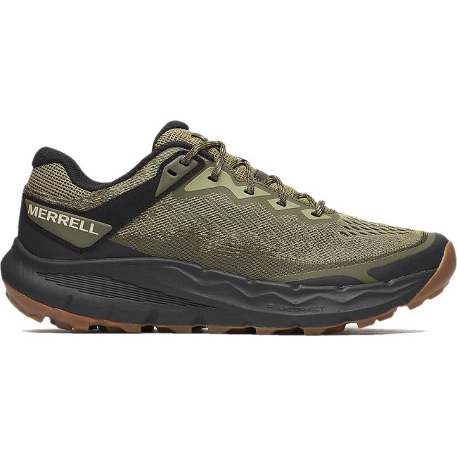 Lateral side of Men&#39;s Merrell Nova 4 Trail Running Shoe in Drab Green
