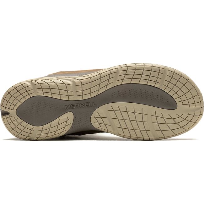 Sole of Women's Merrell Encore Ice 5 Mid Zipper Waterproof Boot in otter brown