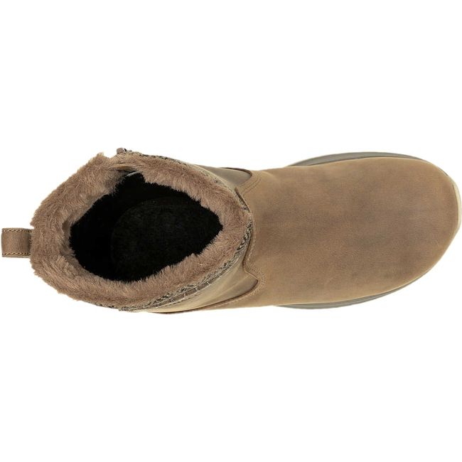 Upper of Women's Merrell Encore Ice 5 Mid Zipper Waterproof Boot in otter brown