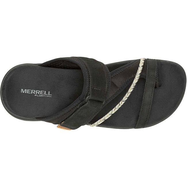 Upper of Merrell Women&#39;s Terran 4 Post Wrap Sandal in black with toe post