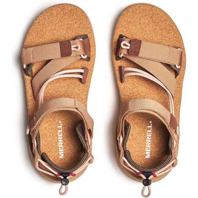 Upper of Women&#39;s Merrell Speed Fusion Web RMX Sandal in Tan Rose