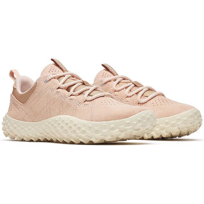 Pair of Women&#39;s Merrell Wrapt Barefoot Shoes in Suede Powder Pink