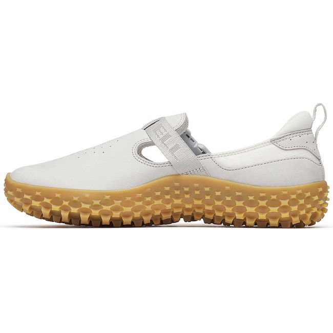 Medial side of Women's Merrell Wrapt Buckle Nubuck Shoe in Pigeon Gray nubuck