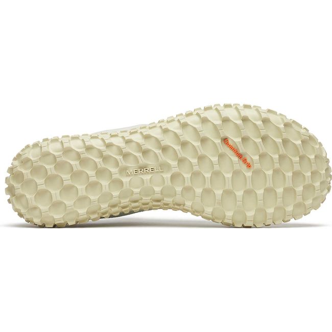 Zero drop sole of Women&#39;s Merrell Wrapt Barefoot Shoe in Suede Sprig light green