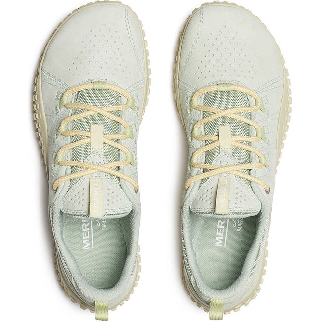 Upper of Women&#39;s Merrell Wrapt Barefoot Shoes in Suede Sprig light green
