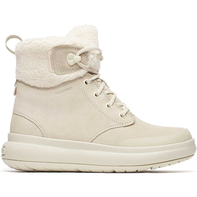 Lateral side of the Basalt Beige Women's Merrell Marquette Thermo Lace Waterproof Boot