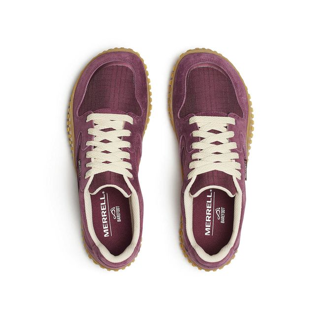 Upper of Merrell Women's Wrapt Waterproof Sneakers in Dark Cherry Purple