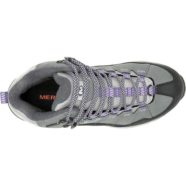 Top down view of Women&#39;s Merrell Thermo Chill Mid Waterproof Boot in charcoal gray