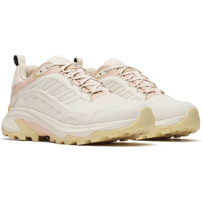 Pair of Women's Merrell Moab Speed 2 Leather Waterproof Hiking Shoes in Eggshell