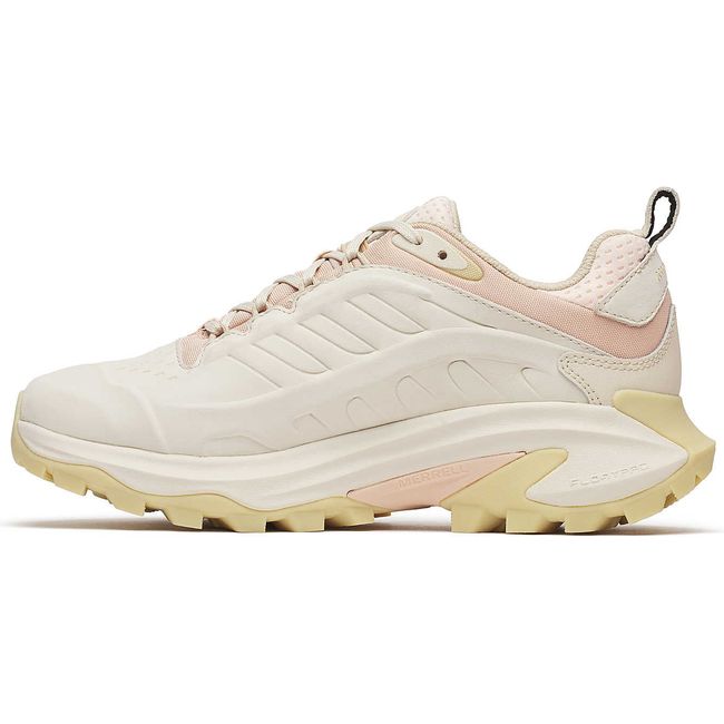 Medial side of Women's Merrell Moab Speed 2 Leather Waterproof Hiking Shoe in Eggshell