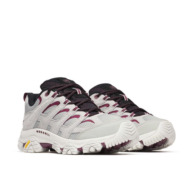Pair of Merrell Women's Moab 3 Hiking Shoes in Pigeon Dark Cherry