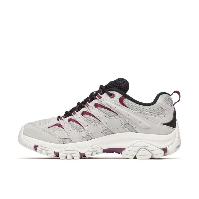 Medial side of Merrell Women's Moab 3 Hiking Shoe in Pigeon Dark Cherry