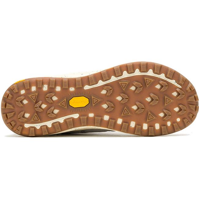 Womens Merrell Antora 3 Thermo Mid Zip Waterproof Boot in smoke gray upper with tan vibram sole