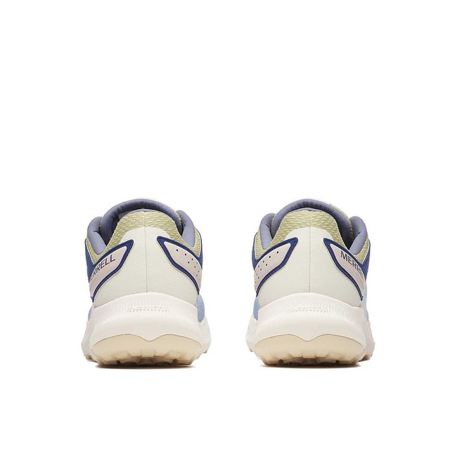 Heels of Merrell Women&#39;s Antora 4 Waterproof Trail Running Shoes in Seaway Blue and Chalk