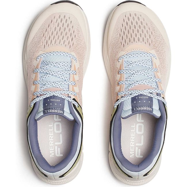 Upper of Merrell Women&#39;s Antora 4 Trail Running Shoe in Pink Salt and Ice Blue