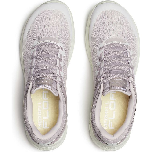 Lace up upper of Merrell Women&#39;s Antora 4 Trail Running Shoes in Lilac Mist