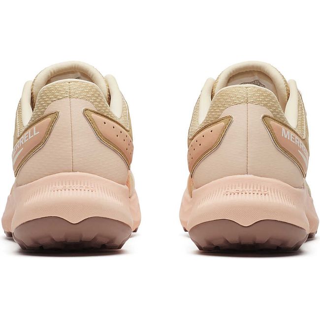 Heels of Merrell Women&#39;s Antora 4 Trail Running Shoes in Powder Pink and green