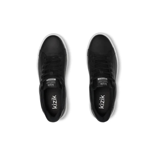 Upper of Men's Kizik Vegas 2 Sneakers in black with off-white sole and handsfree step in