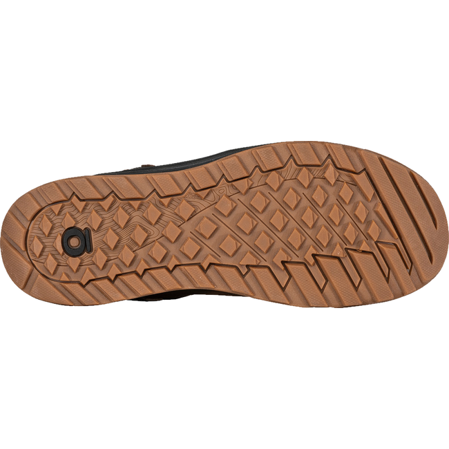 Sole of Men&#39;s Oboz Burke Nubuck Leather Waterproof Casual Boot with tan semi rugged tread