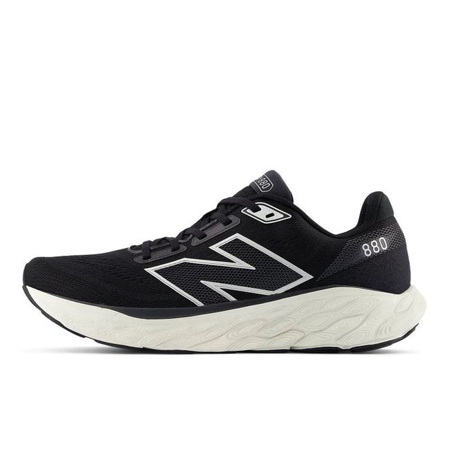 Medial side of New Balance Fresh Foam X 880 V14 Running Shoe in black and white