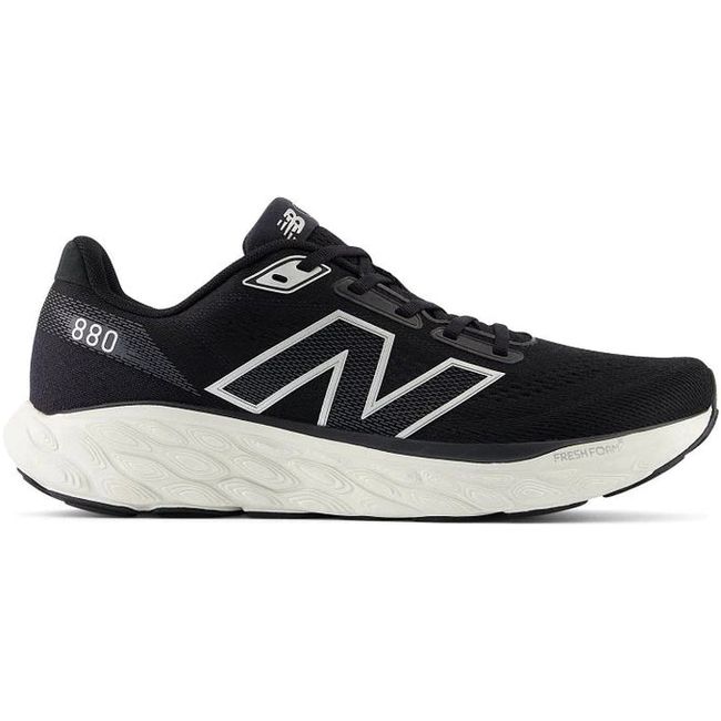 Lateral side of New Balance Fresh Foam X 880 V14 Running Shoe in black and white