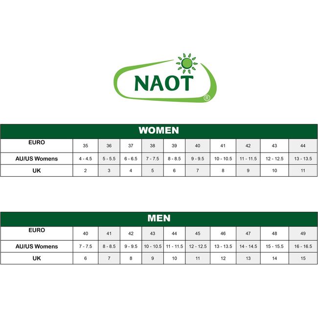 Naot size chart