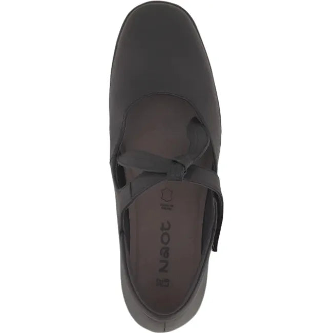 Top view of the Naot Women's Nobility Mary Jane Heels in black leather