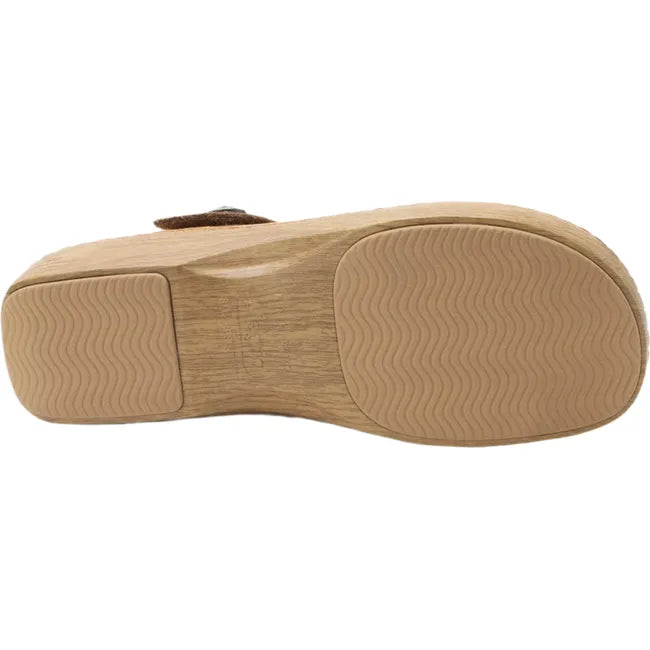 Sole of Women's Alegria Onika Mary Jane Shoe in rancho tan with tan slip resistant tread