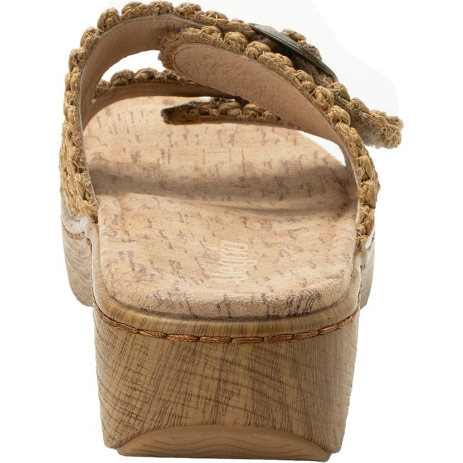 Heel of Women's Alegria Oona Slide Sandal in Natural Tan