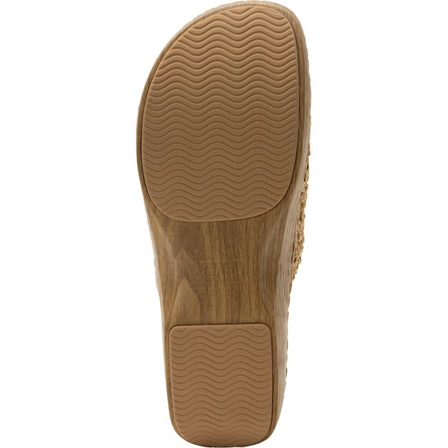 Sole of Women's Alegria Oona Slide Sandal in Natural Tan