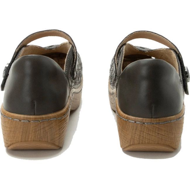 Heels of Women's Alegria Opheliah Shoes in brown with velcro strap