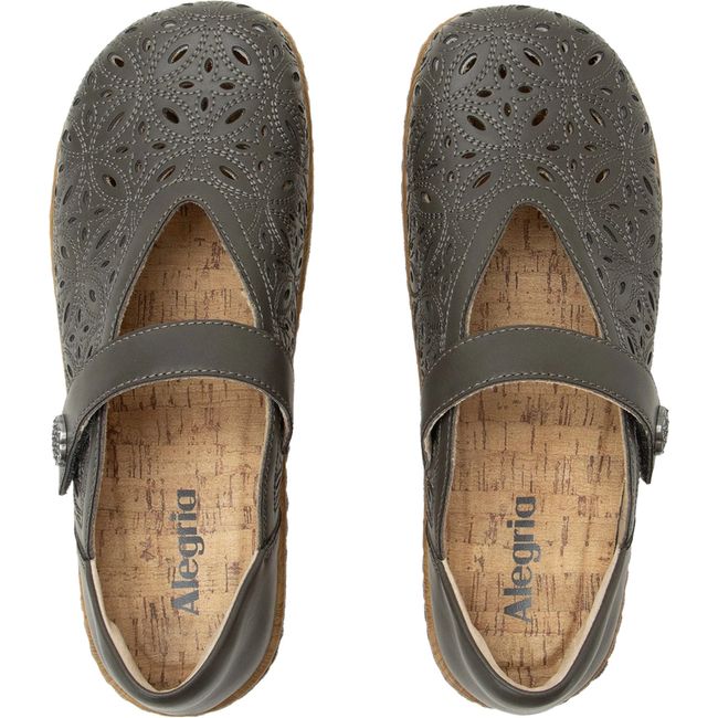 Top down view of Women's Alegria Opheliah Shoes in brown with velcro strap