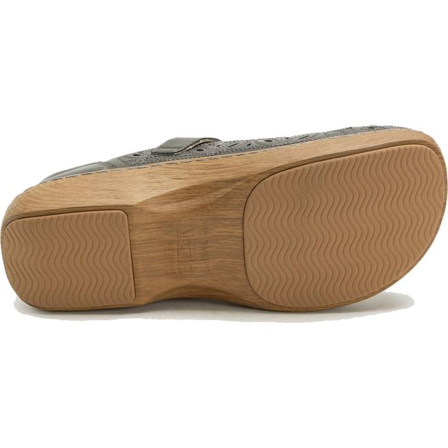 Sole of Women's Alegria Opheliah Shoe in brown with velcro strap