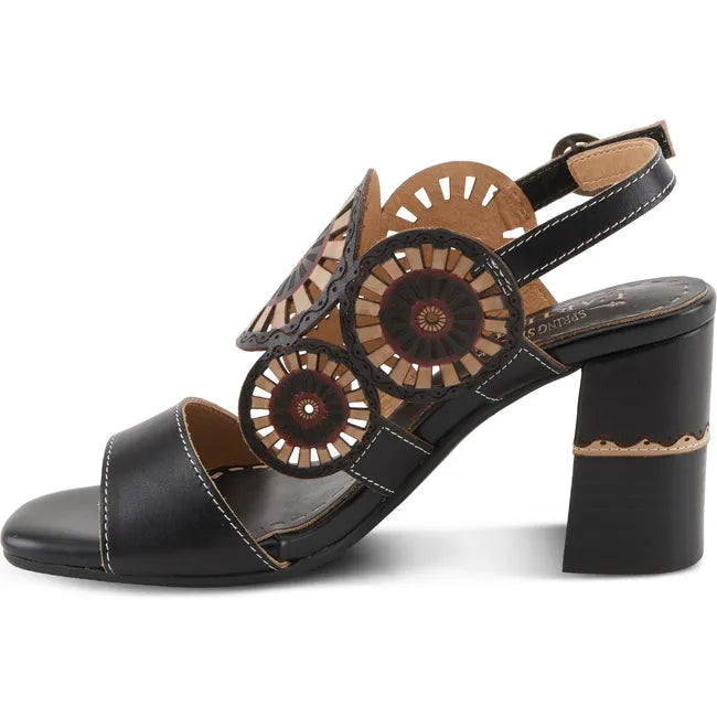 L'Artiste Women's Pinwheel Sandal Black