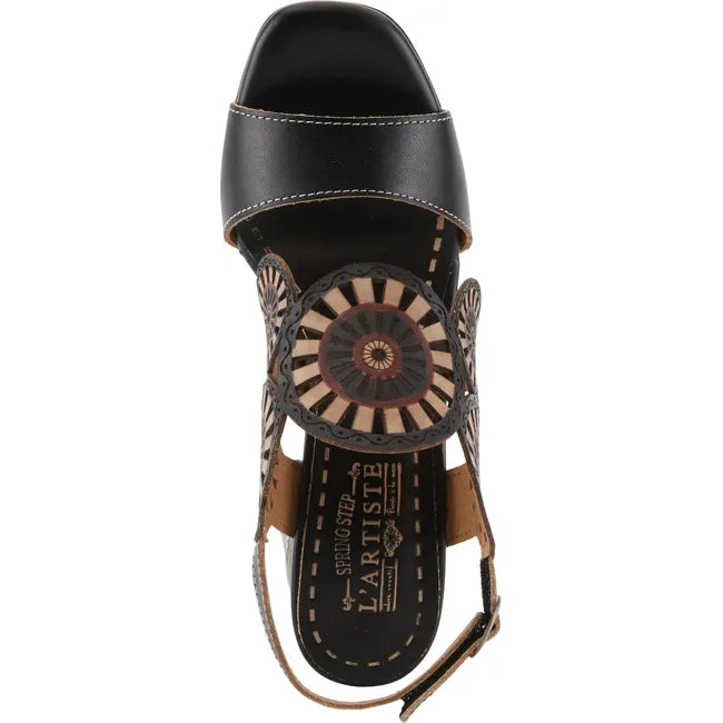 L'Artiste Women's Pinwheel Sandal Black