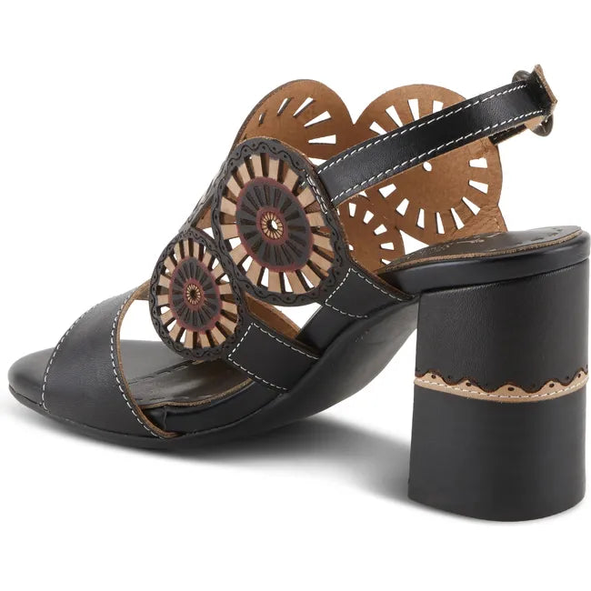 L'Artiste Women's Pinwheel Sandal Black