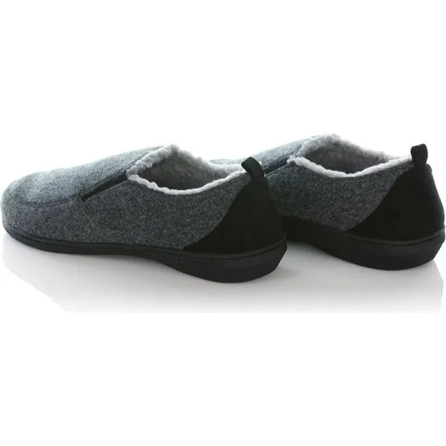 Heels of of the Men&#39;s PowerStep Twin Gore Slippers in Charcoal Grey