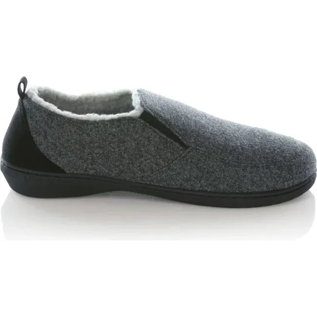 Lateral side of the Men's PowerStep Twin Gore Slipper in Charcoal Grey