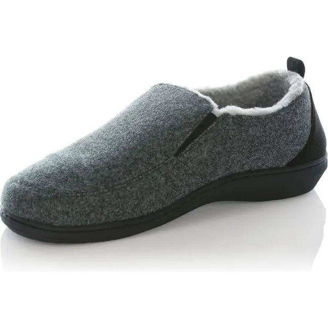 Medial side of the Men&#39;s PowerStep Twin Gore Slipper in Charcoal Grey