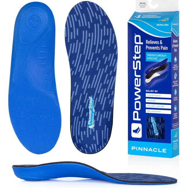 Upper, sole, and box of Unisex PowerStep Pinnacle Orthotic Insoles