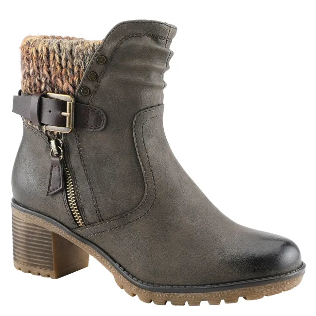 Front angled view of Spring Step Women's Relife Rene Boot in green leather