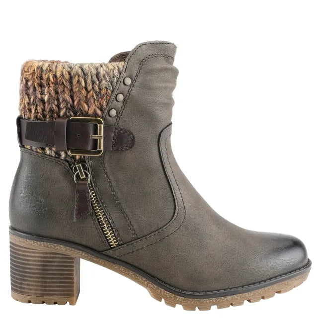 Lateral side of Spring Step Women's Relife Rene Boot in green leather