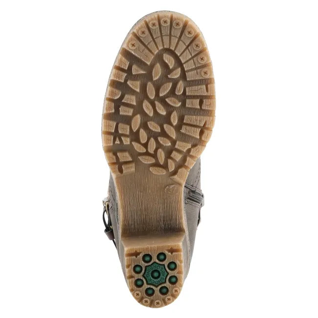 Sole of Spring Step Women's Relife Rene Boot in green leather upper