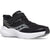 Front of Saucony Kids' Kinvara 14 AC Sneaker in Black with a white sole and velcro strap