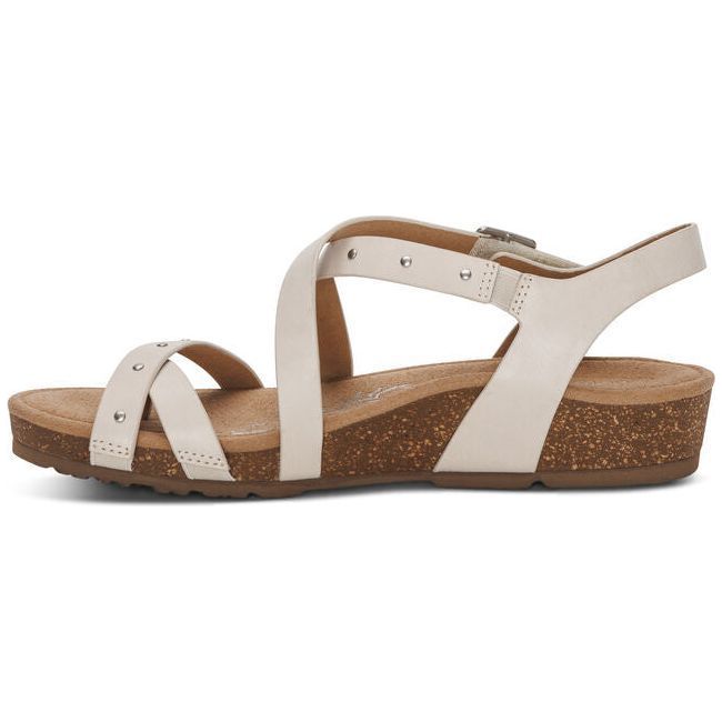 Aetrex Women's Lauren Quarter Strap Sandal Ivory SC583W