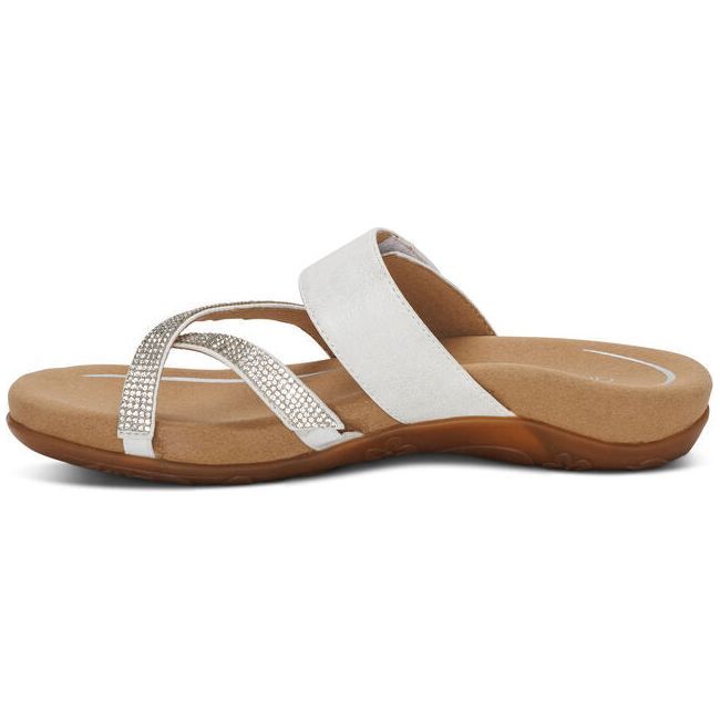 Aetrex Women's Izzy Flip Flop White Sparkle SE231W