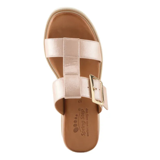 Birds eye view of pink metallic leather Spring Step Women&
