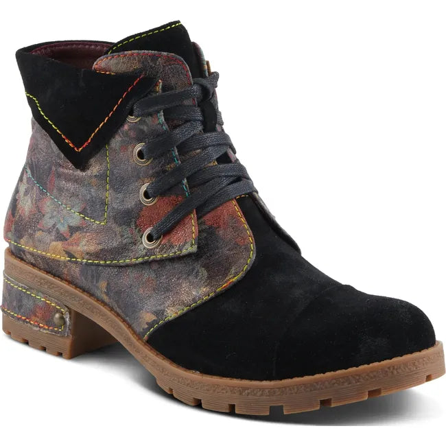 L'Artiste Women's Serna Boot Black Multi Suede