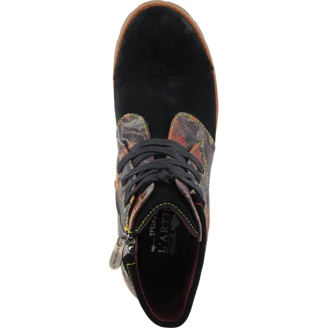 L'Artiste Women's Serna Boot Black Multi Suede